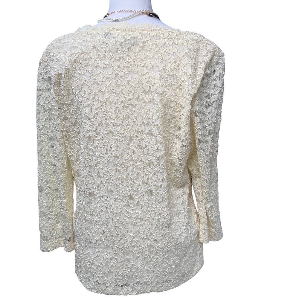Vintage Fairy Floral Lace Medium Top Cream Scalloped Romantic Ballet Bridal - Picture 5 of 9